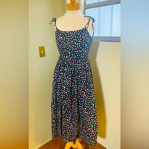 J.Crew Multicolored Cotton Confetti Dot Preppy Midi Length Sundress size 4